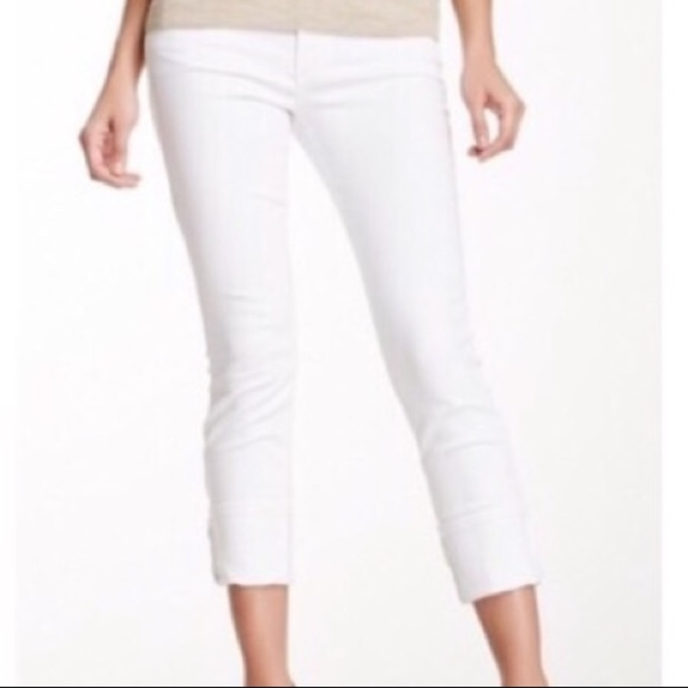 Joes Jeans mid-rise white slim fit crop jeans